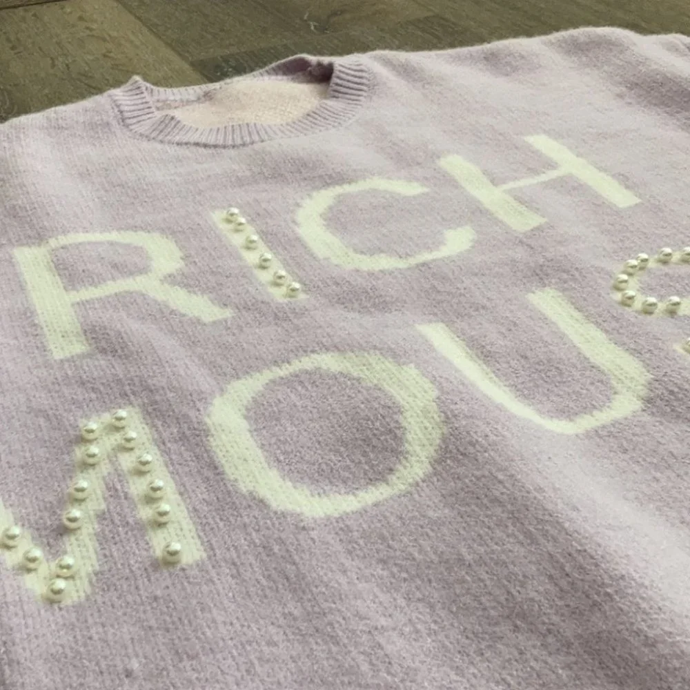 Rare Pastel Purple Knit Oversized Cat Sweater - Picture 5 of 9